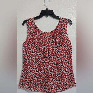 Floral Red Sleeveless Top